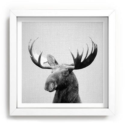 Moose - Black & White Framed Art Print Gallery Image 114