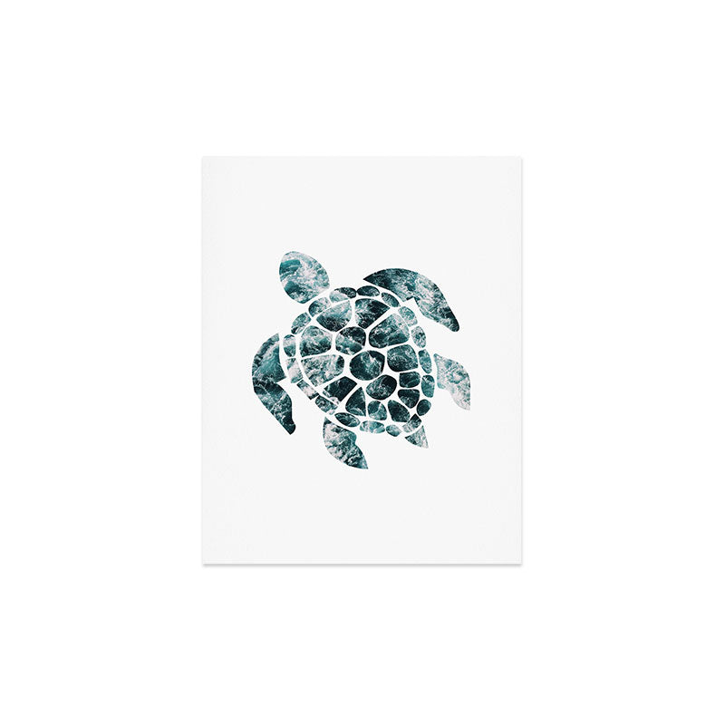 Sea Turtle - Turquoise Ocean Waves Art Print Gallery Image 3