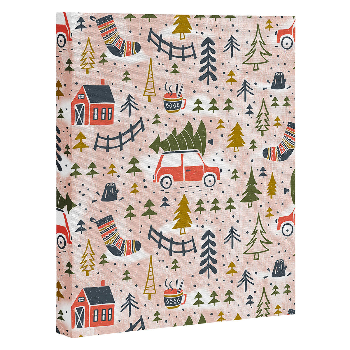 Home For The Holidays Blush Pink Christmas Canvas Print Gallery Image 1