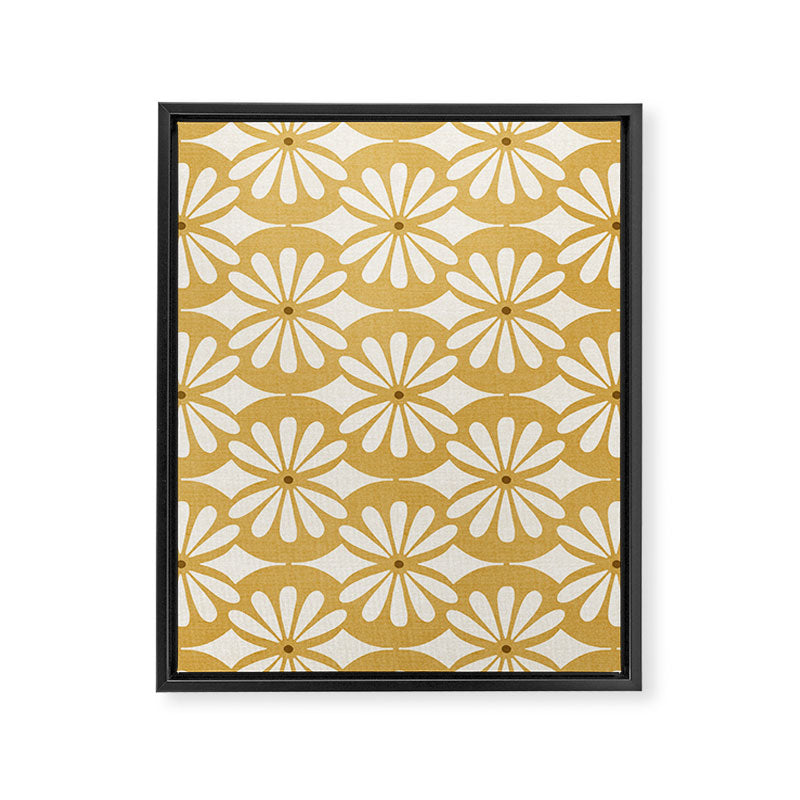 Solstice Boho Geometric Goldenrod Framed Canvas Print Gallery Image 1