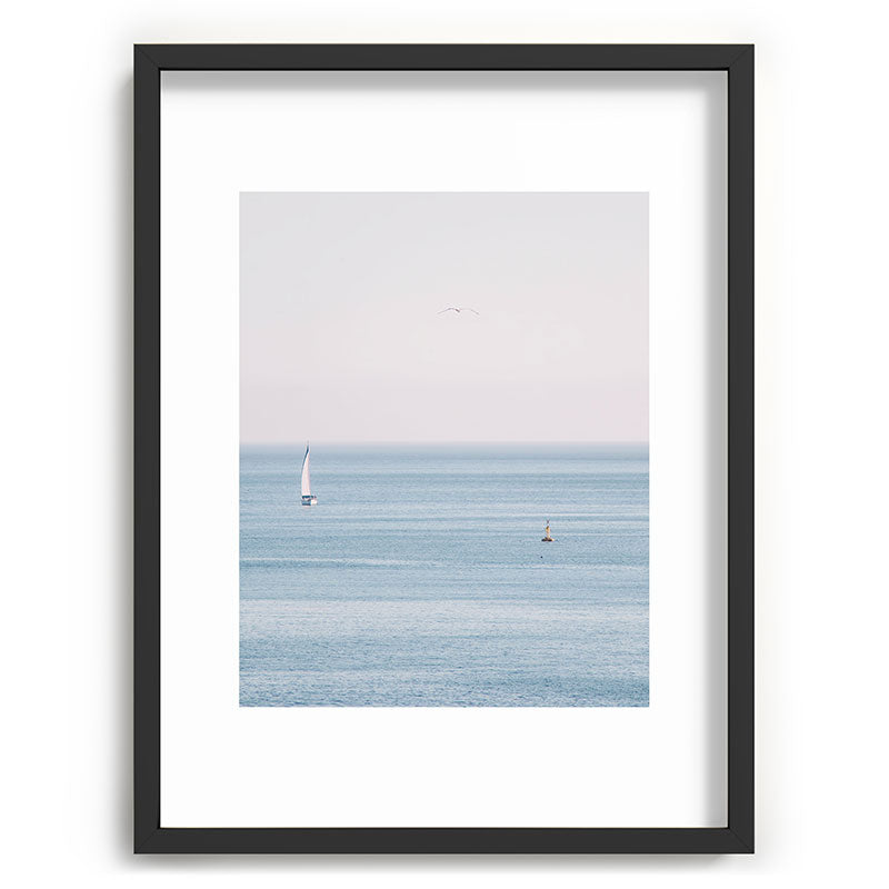 Ocean - Sail boat in calm sea - travel photography Framed Art Print Gallery Image 61