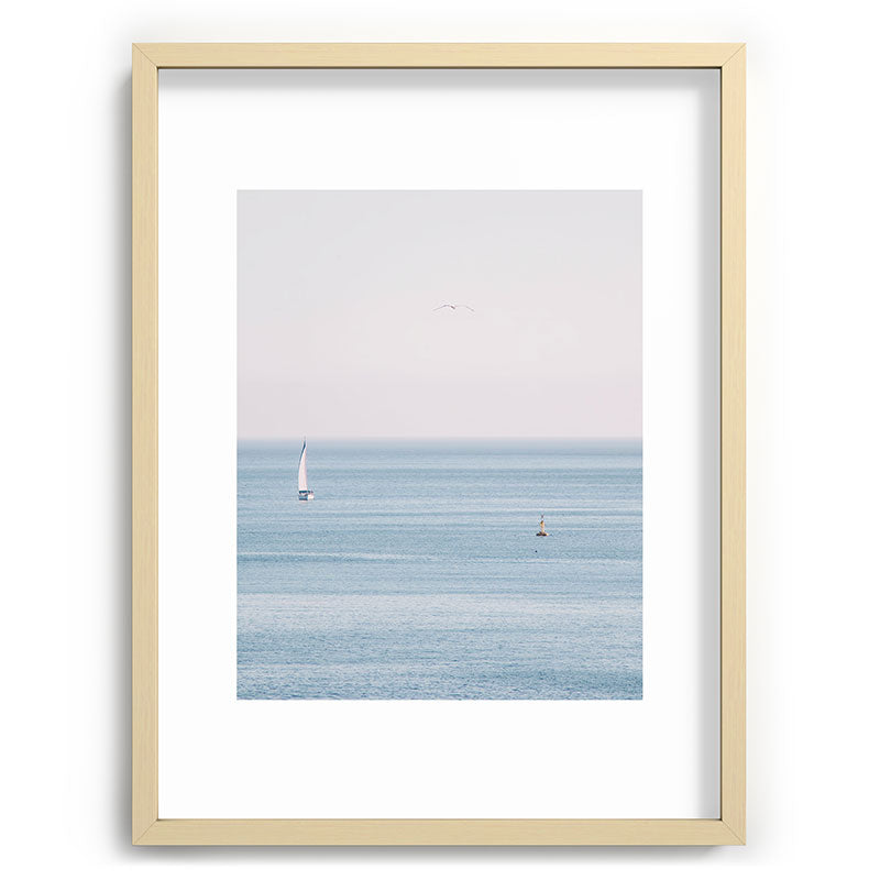 Ocean - Sail boat in calm sea - travel photography Framed Art Print Gallery Image 72