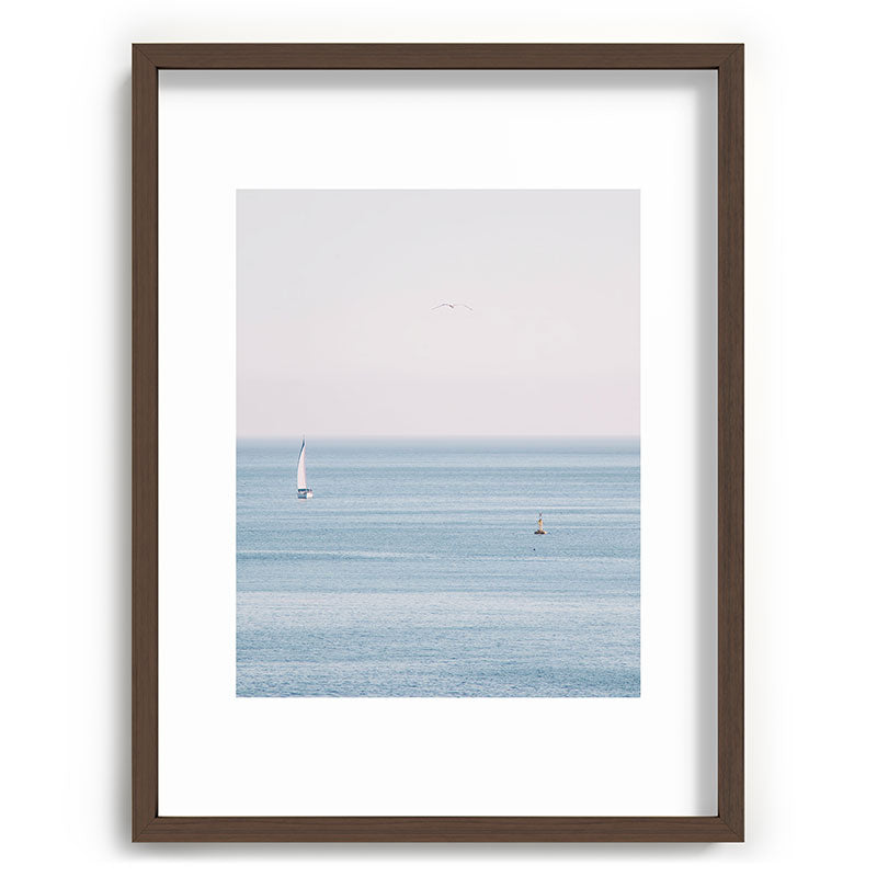 Ocean - Sail boat in calm sea - travel photography Framed Art Print Gallery Image 66