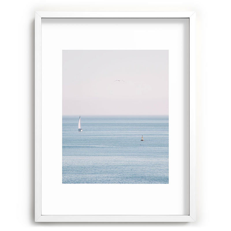 Ocean - Sail boat in calm sea - travel photography Framed Art Print Gallery Image 78