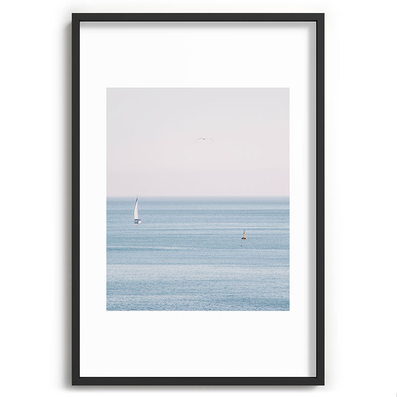 Ocean - Sail boat in calm sea - travel photography Framed Art Print Gallery Image 62