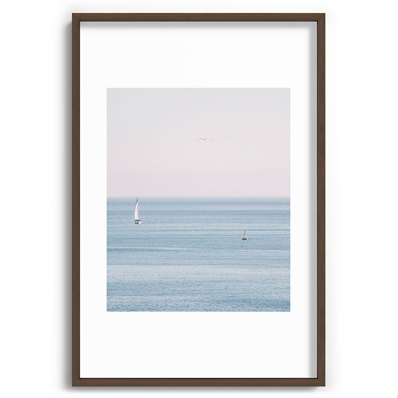 Ocean - Sail boat in calm sea - travel photography Framed Art Print Gallery Image 68