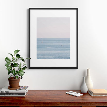 Ocean - Sail boat in calm sea - travel photography Framed Art Print Gallery Image 7
