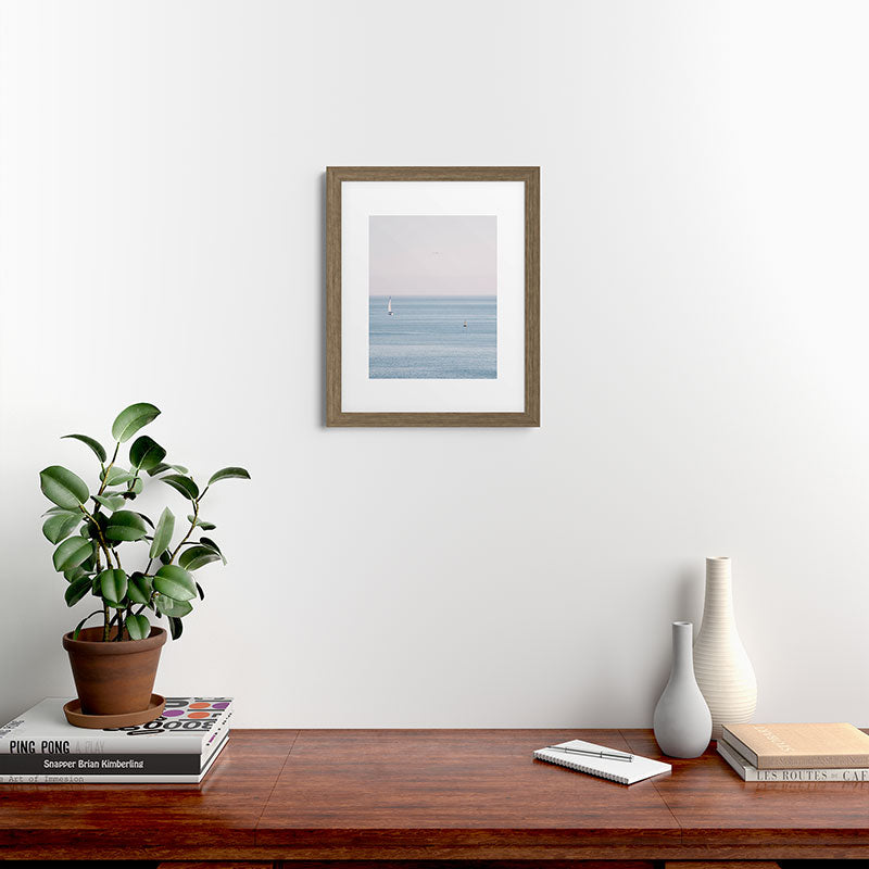 Ocean - Sail boat in calm sea - travel photography Framed Art Print Gallery Image 39