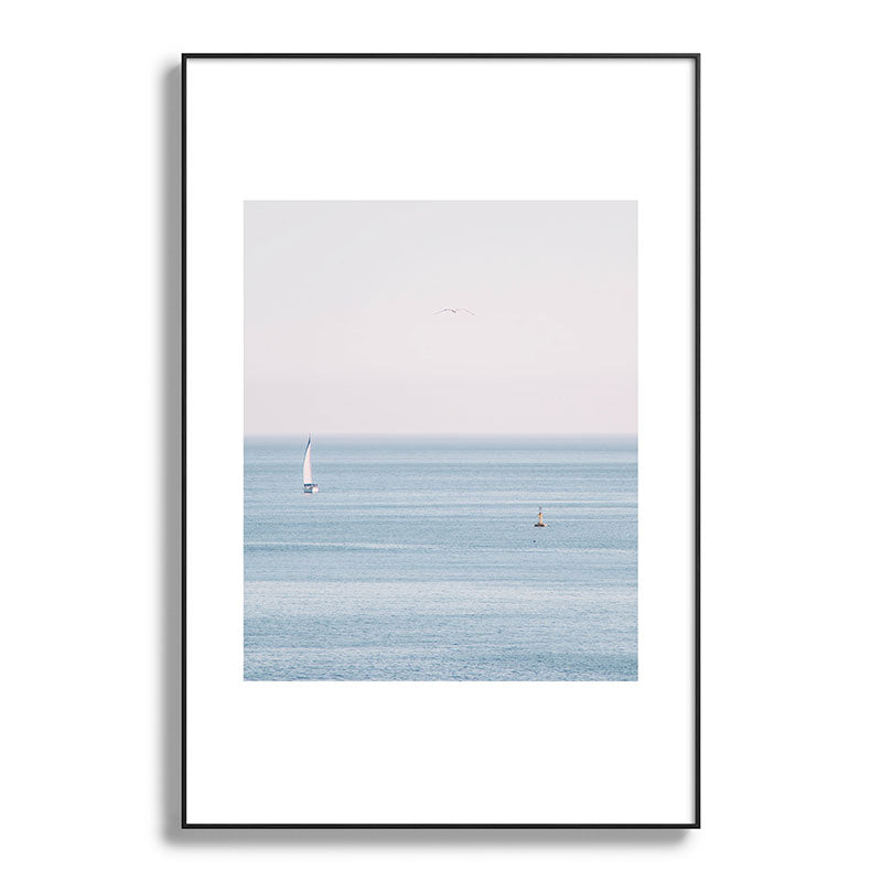 Ocean - Sail boat in calm sea - travel photography Framed Art Print Gallery Image 86