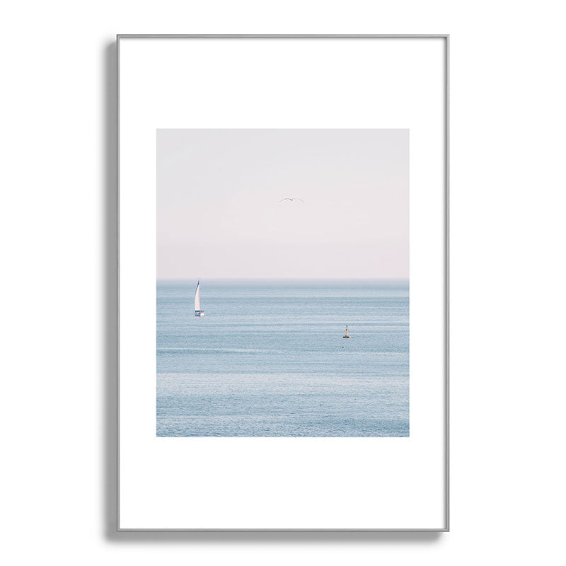 Ocean - Sail boat in calm sea - travel photography Framed Art Print Gallery Image 100