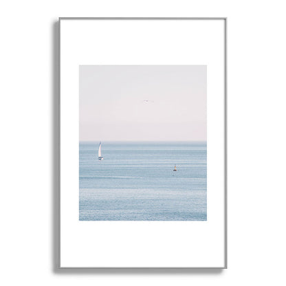 Ocean - Sail boat in calm sea - travel photography Framed Art Print Gallery Image 100