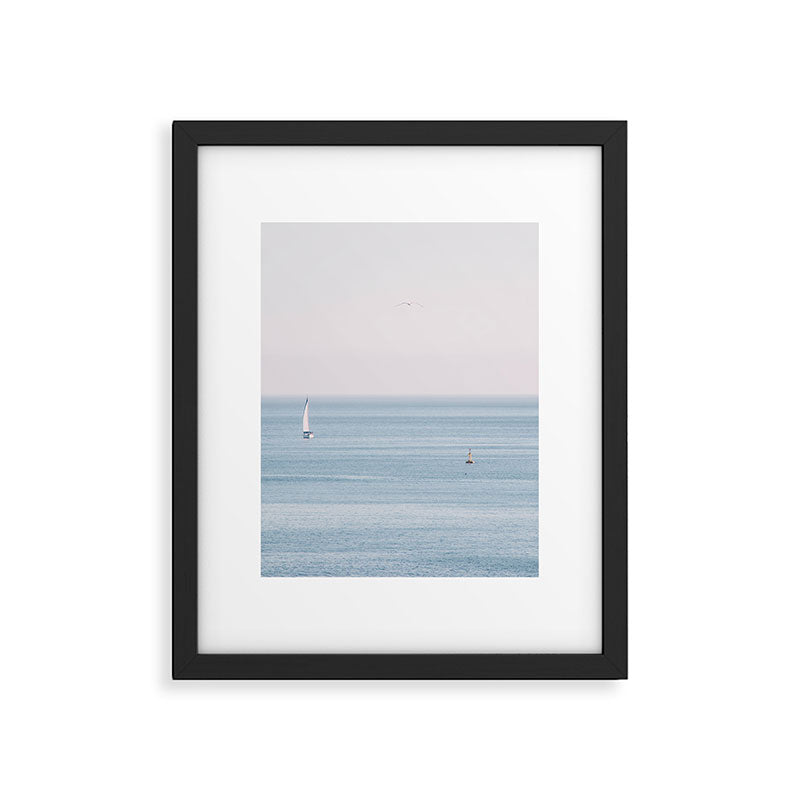 Ocean - Sail boat in calm sea - travel photography Framed Art Print Gallery Image 5
