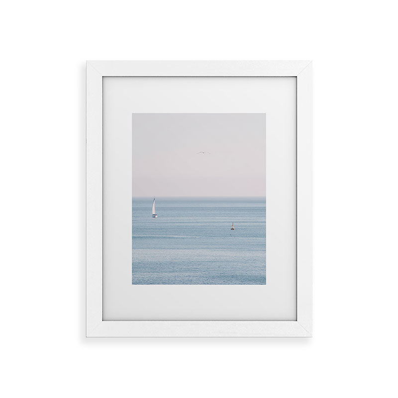 Ocean - Sail boat in calm sea - travel photography Framed Art Print Gallery Image 55