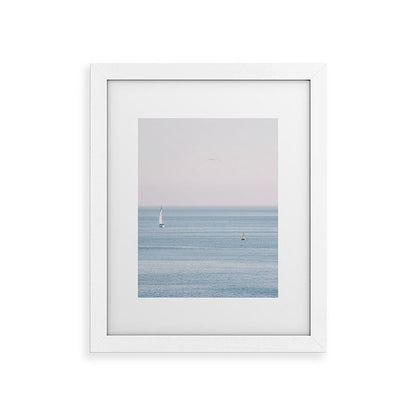 Ocean - Sail boat in calm sea - travel photography Framed Art Print Gallery Image 54