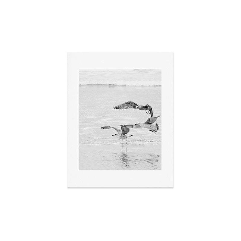 Seagulls Beach Ocean Art Print Gallery Image 3
