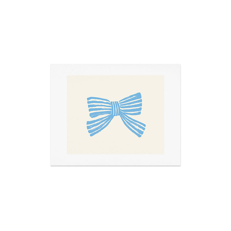 Blue Stripe Bow Ribbon Art Print Gallery Image 3