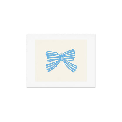 Blue Stripe Bow Ribbon Art Print Gallery Image 3