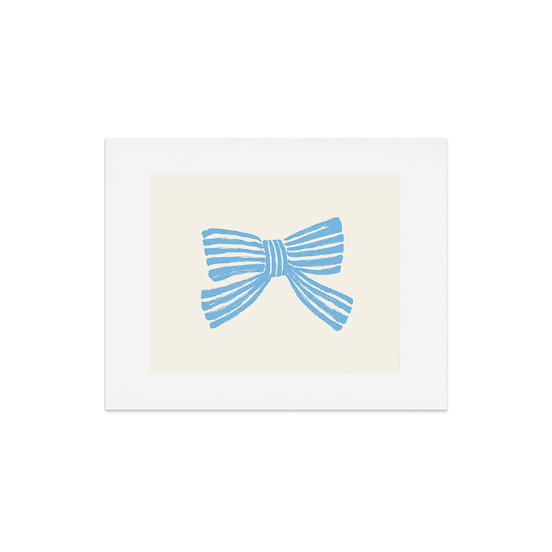 Blue Stripe Bow Ribbon Art Print Gallery Image 5