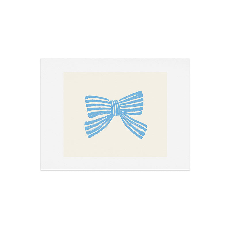 Blue Stripe Bow Ribbon Art Print Gallery Image 6