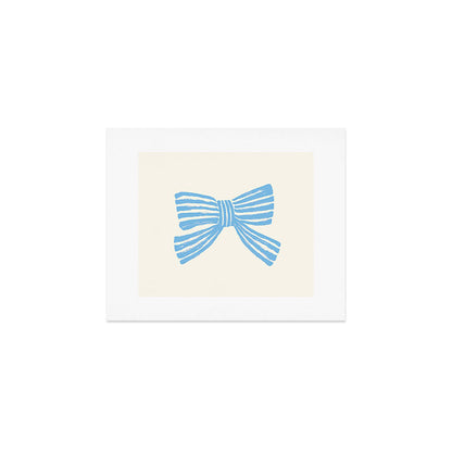 Blue Stripe Bow Ribbon Art Print Gallery Image 1