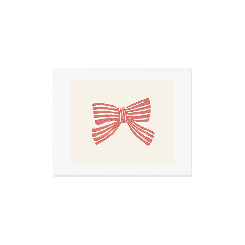 Pink Stripe Bow Ribbon Art Print Gallery Image 2