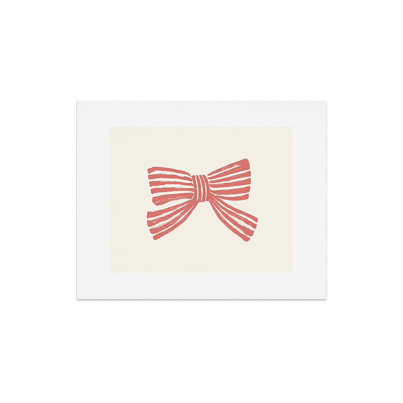 Pink Stripe Bow Ribbon Art Print Gallery Image 5