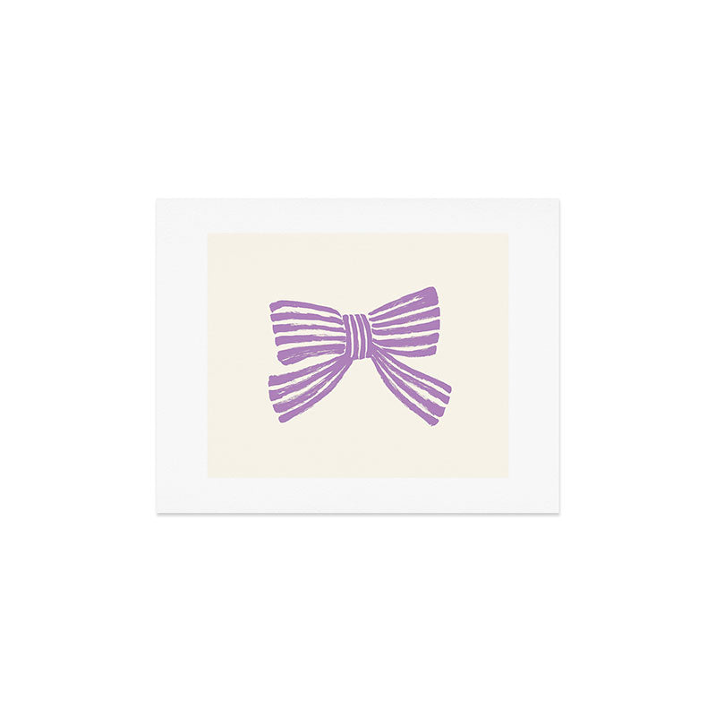 Violet Stripe Bow Ribbon Art Print Gallery Image 3