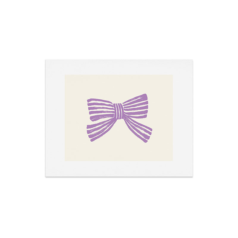 Violet Stripe Bow Ribbon Art Print Gallery Image 5
