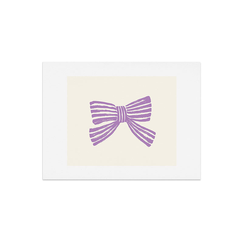 Violet Stripe Bow Ribbon Art Print Gallery Image 6