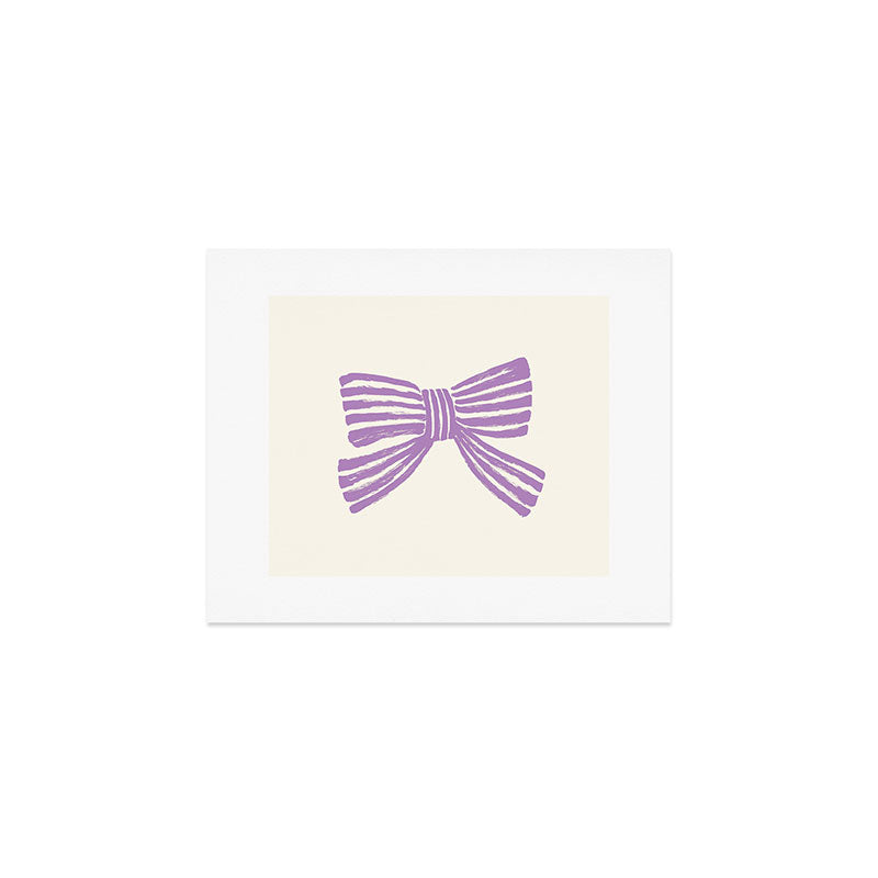 Violet Stripe Bow Ribbon Art Print Gallery Image 1