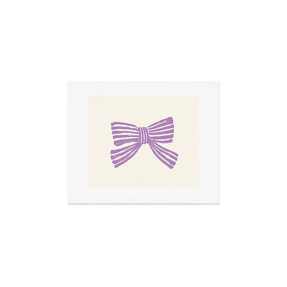 Violet Stripe Bow Ribbon Art Print Gallery Image 1