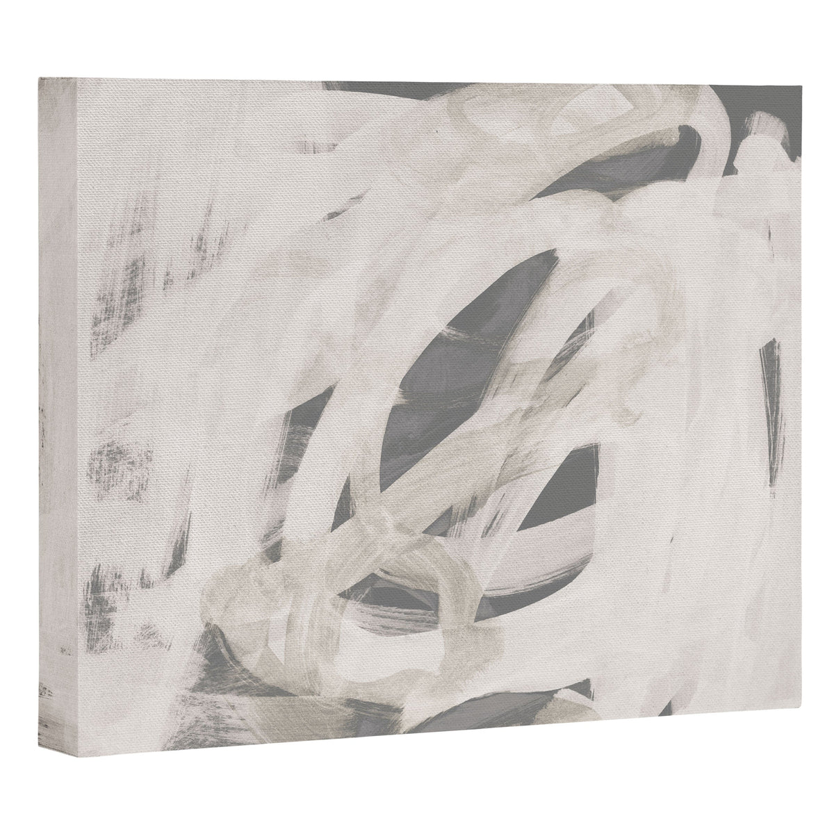 abstract brushstrokes neutral Canvas Print Gallery Image 3