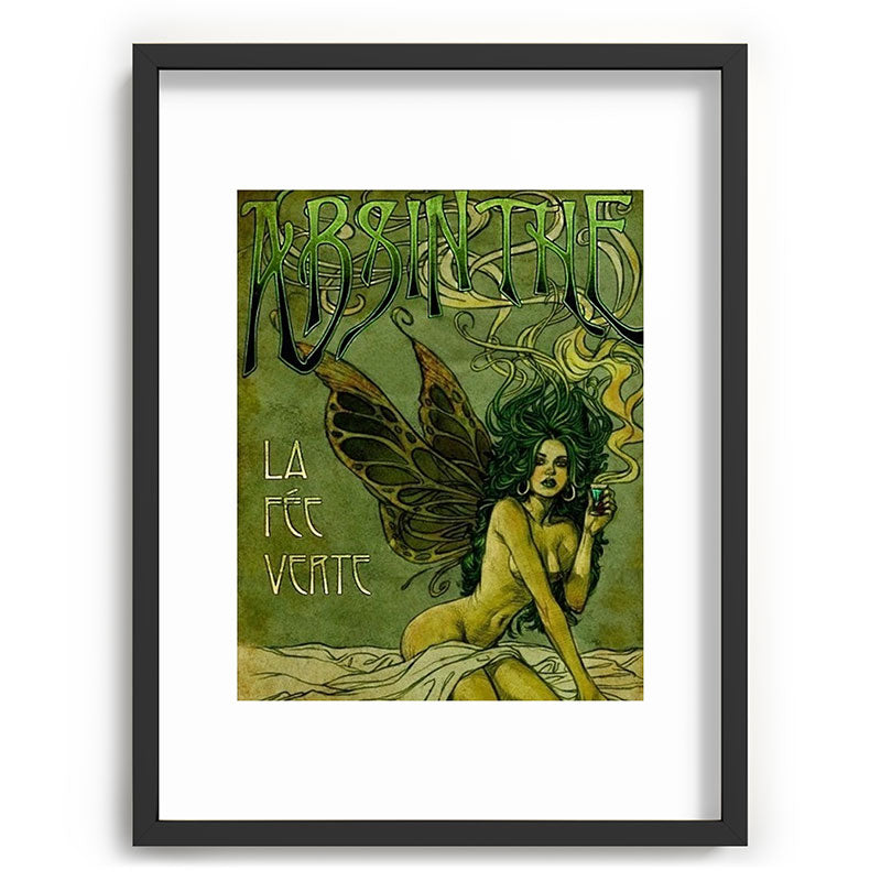 Vintage Parisian Green Fairy Absinthe Alcoholic Aperitif Advertisement Poster Framed Art Print Gallery Image 83