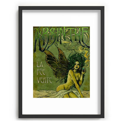 Vintage Parisian Green Fairy Absinthe Alcoholic Aperitif Advertisement Poster Framed Art Print Gallery Image 83