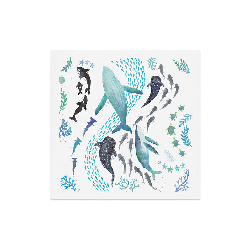 Sharks, Humpback Whales, Orcas & Turtles Ocean Play Print Art Print Gallery Image 5