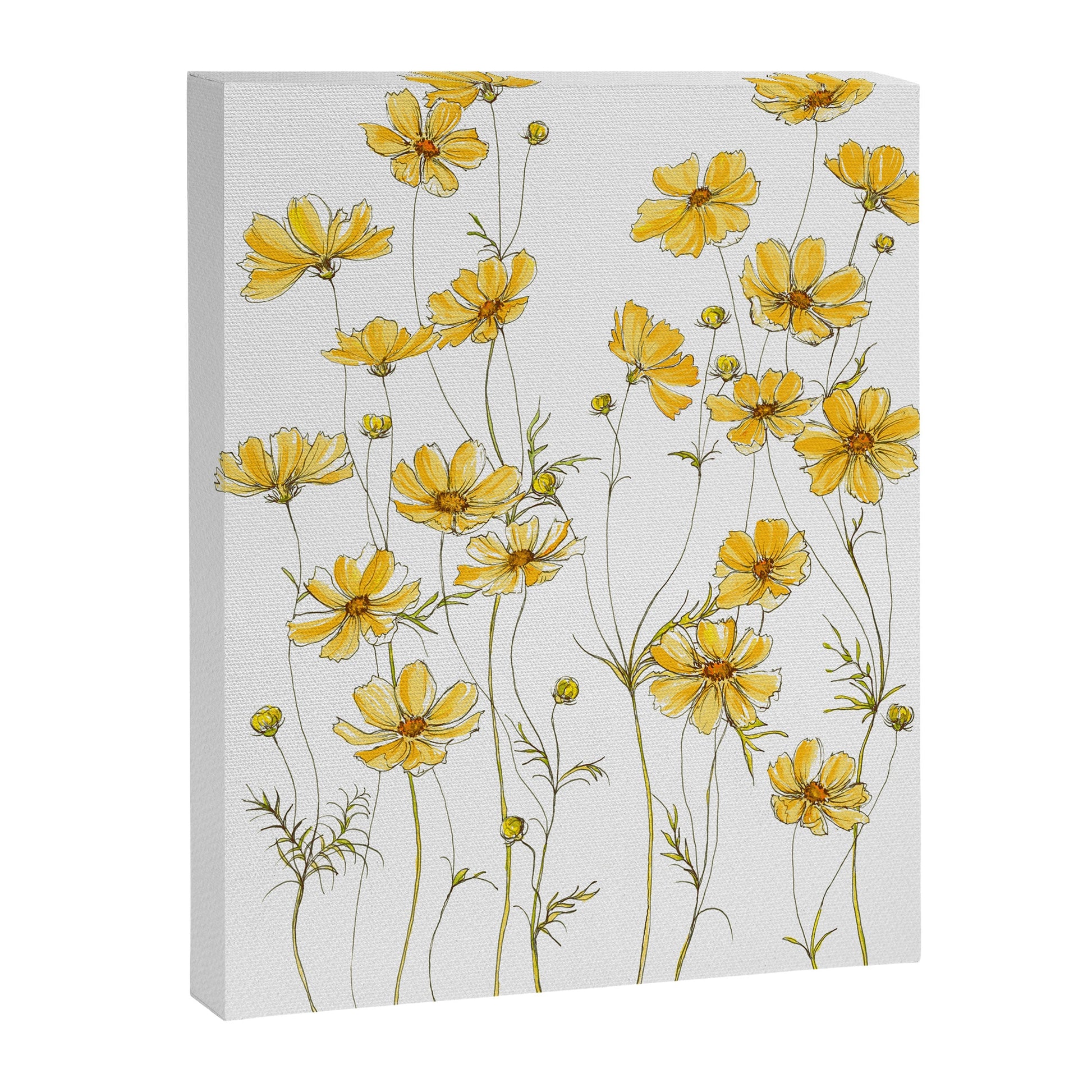 Yellow Cosmos Flowers Canvas Print Gallery Image 6