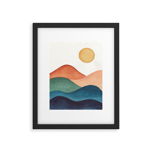 Colorful Abstract Mountains Framed Art Print Gallery Image 1