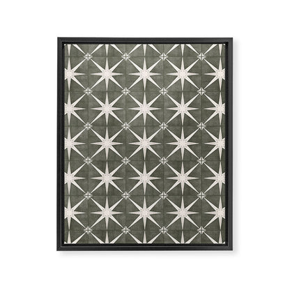 arlo star tile - olive Framed Canvas Print Gallery Image 5