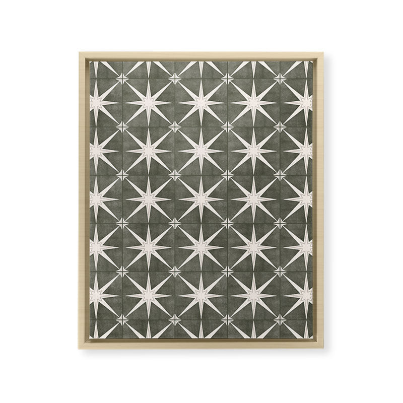 arlo star tile - olive Framed Canvas Print Gallery Image 22
