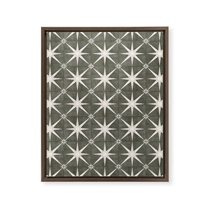 arlo star tile - olive Framed Canvas Print Gallery Image 14