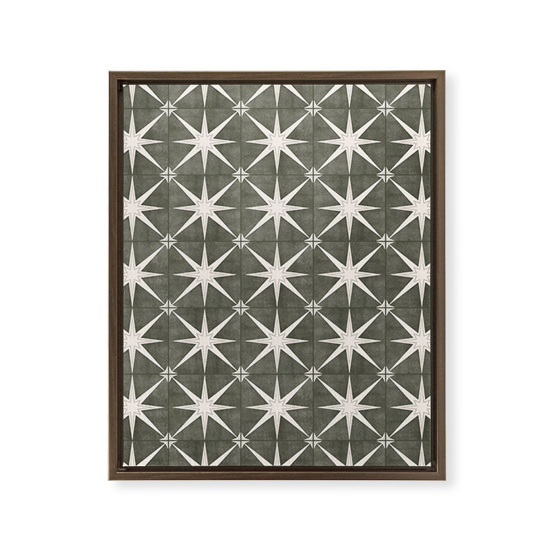 arlo star tile - olive Framed Canvas Print Gallery Image 12