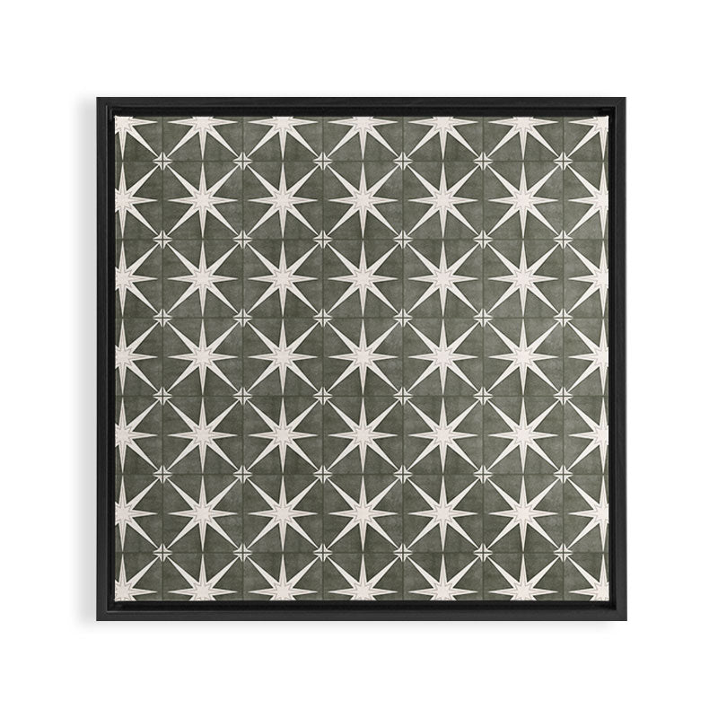arlo star tile - olive Framed Canvas Print Gallery Image 2