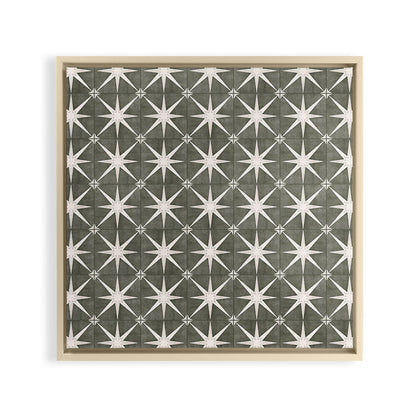 arlo star tile - olive Framed Canvas Print Gallery Image 20