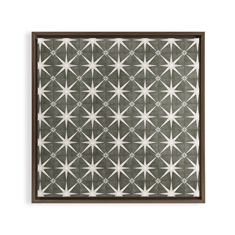arlo star tile - olive Framed Canvas Print Gallery Image 11