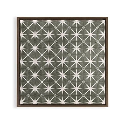 arlo star tile - olive Framed Canvas Print Gallery Image 18