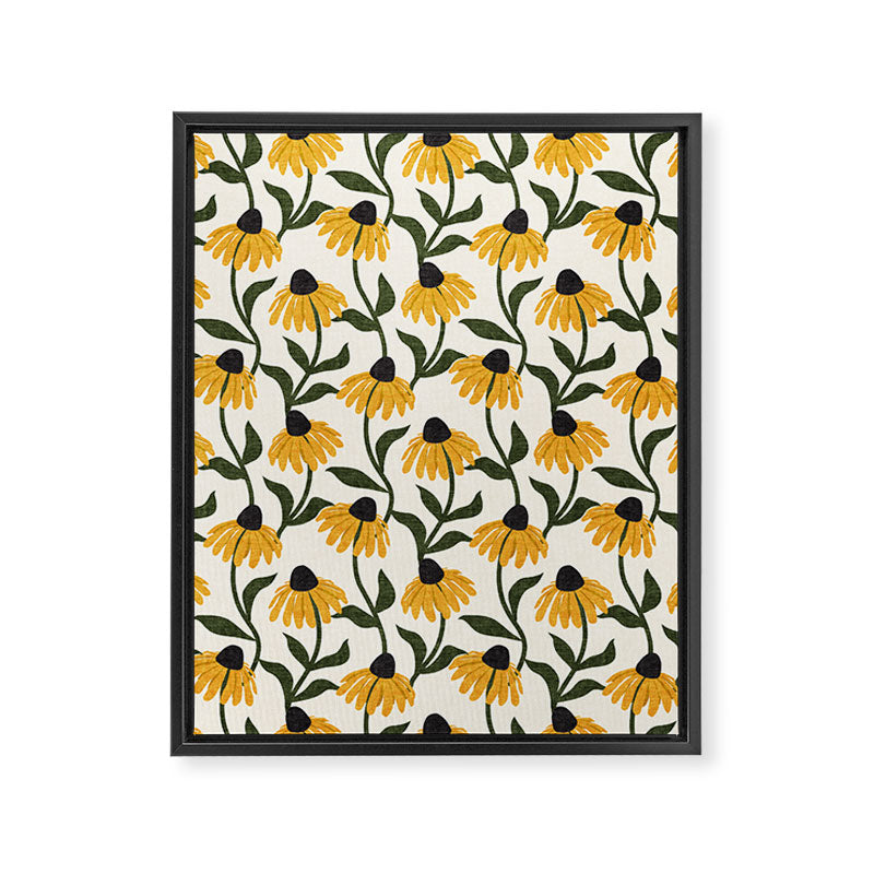 coneflowers - cream Framed Canvas Print Gallery Image 5