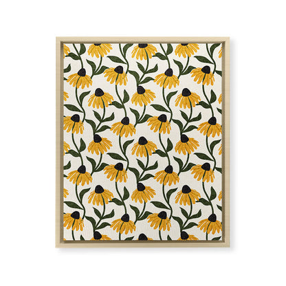 coneflowers - cream Framed Canvas Print Gallery Image 25