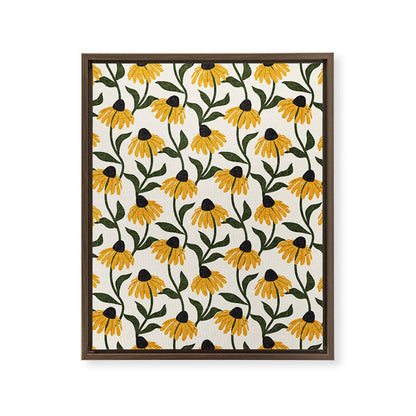 coneflowers - cream Framed Canvas Print Gallery Image 17