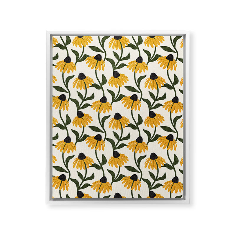 coneflowers - cream Framed Canvas Print Gallery Image 30