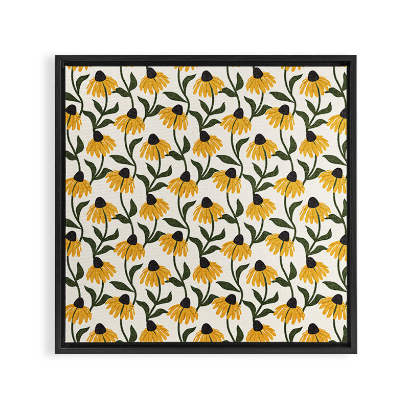 coneflowers - cream Framed Canvas Print Gallery Image 2